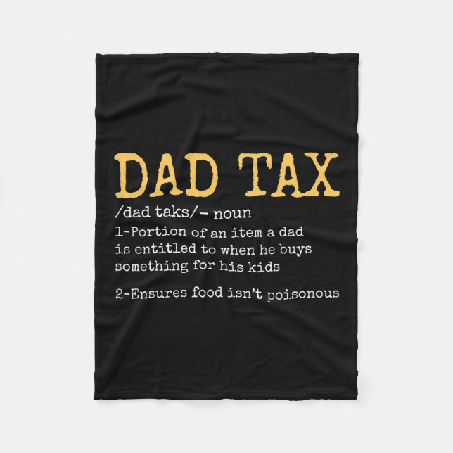 Dad Tax Definition Men Funny Father's Day Retro 1  Fleece Blanket (Front)