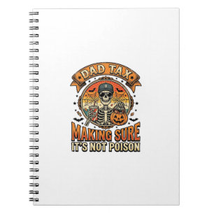 Dad Tax Funny Halloween Skeleton Candy_1 Notebook