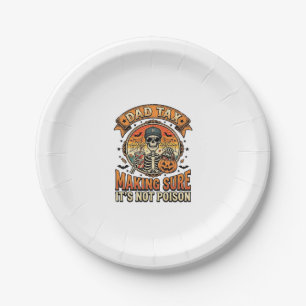 Dad Tax Funny Halloween Skeleton Candy_1 Paper Plate