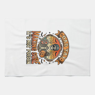 Dad Tax Funny Halloween Skeleton Candy_1 Tea Towel