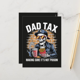 Dad Tax Making Sure It's Not Poison Skeleton Holiday Postcard