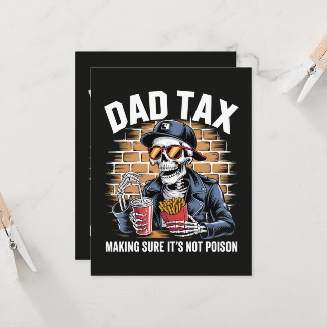 Dad Tax Making Sure It's Not Poison Skeleton Invitation (Front/Back In Situ)
