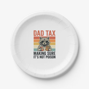 Dad Tax Racoon Vintage Funny Dad Shirt Design_1 Paper Plate