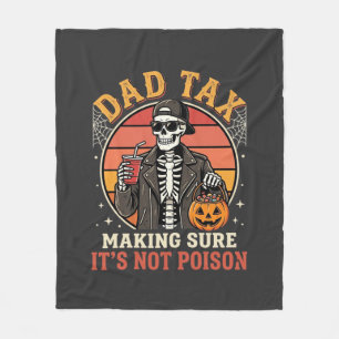 Dad Tax Skeleton Halloween Candy Vector Design_1 Fleece Blanket