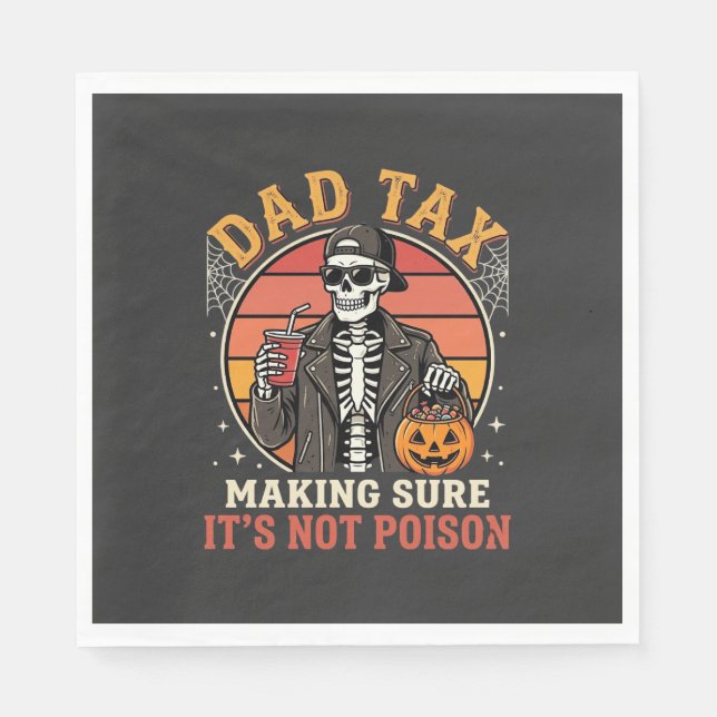Dad Tax Skeleton Halloween Candy Vector Design_1 Napkin (Front)