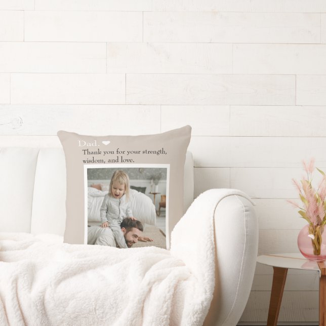 Dad, Thank You For – Custom Photo & Text |  Cushion (Couch)