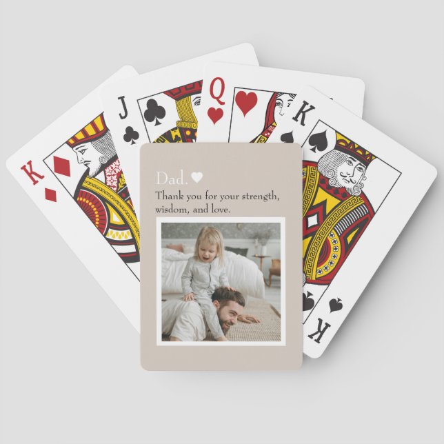 Dad, Thank You For – Custom Photo & Text |  Playing Cards (Back)
