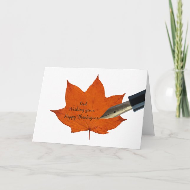 Dad thanksgiving maple leaf card (Front)