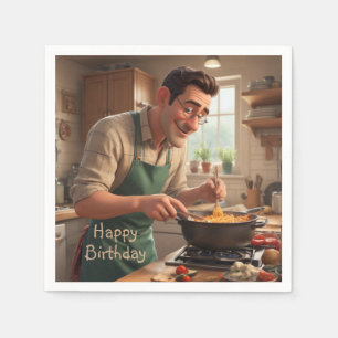 Dad the Chef Birthday Napkin