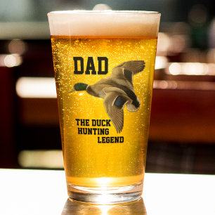 Dad The Duck Hunting Legend Father's Day Mallard Glass