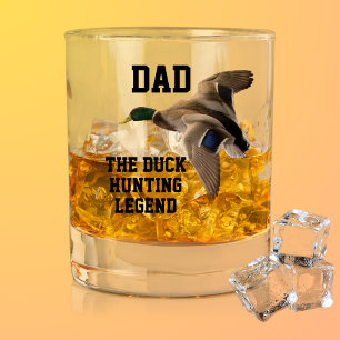 Dad The Duck Hunting Legend Father's Day Mallard Whiskey Glass
