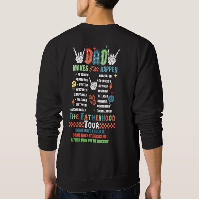 Dad The Fatherhood Tour Trendy Modern Cool Sweatshirt (Back)