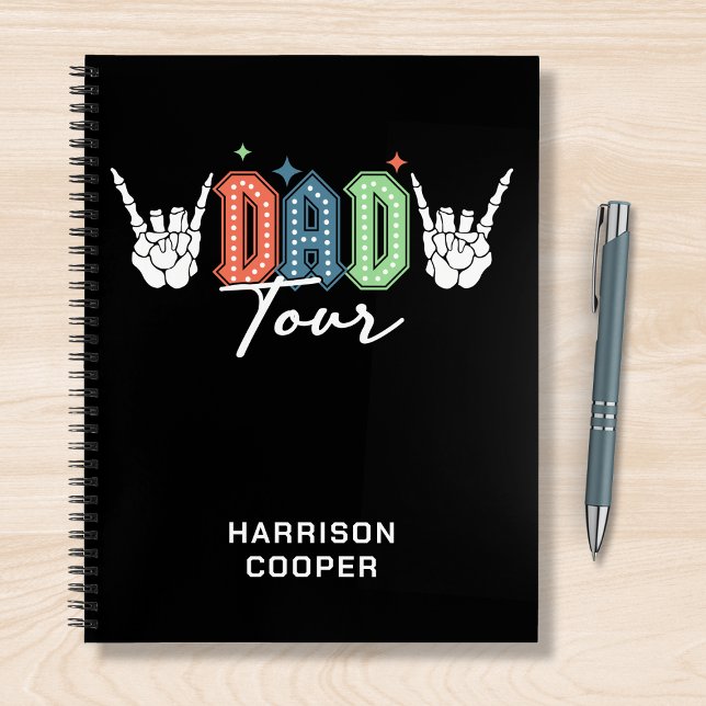 Dad The Fatherhood Tour Trendy Personalised Name Notebook (Creator Uploaded)