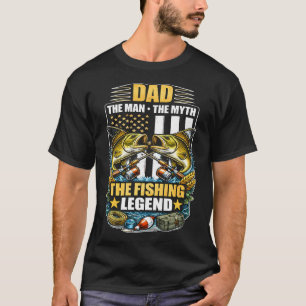 Dad the fishing legend  design with bass artwork. T-Shirt