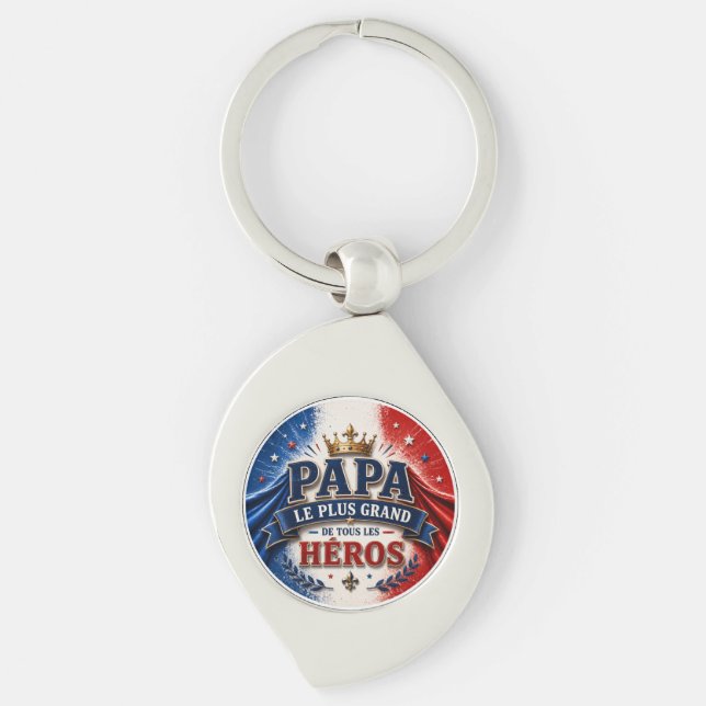 Dad, The Greatest of All Heroes Key Ring (Front)