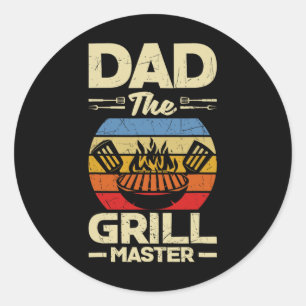 Dad The Grill Father's Day Bbq Classic Round Sticker