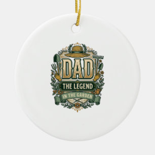 Dad The Legend in the Garden Vintage Gardening Des Ceramic Ornament