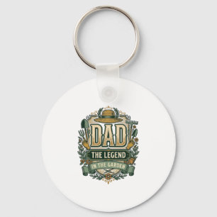 Dad The Legend in the Garden Vintage Gardening Des Key Ring