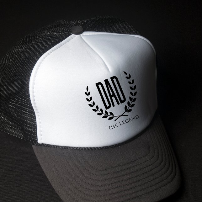 Dad The Legend Quote Father's Day Typography Trucker Hat (Creator Uploaded)