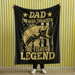 Dad - The Man, The Myth, The Fishing Legend Fleece Blanket