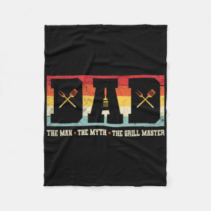 Dad The Man The Myth The Grill Master Bbq Party Fa Fleece Blanket