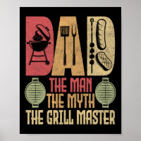 Dad The Man The Myth The Grill Master Bbq Party Rb