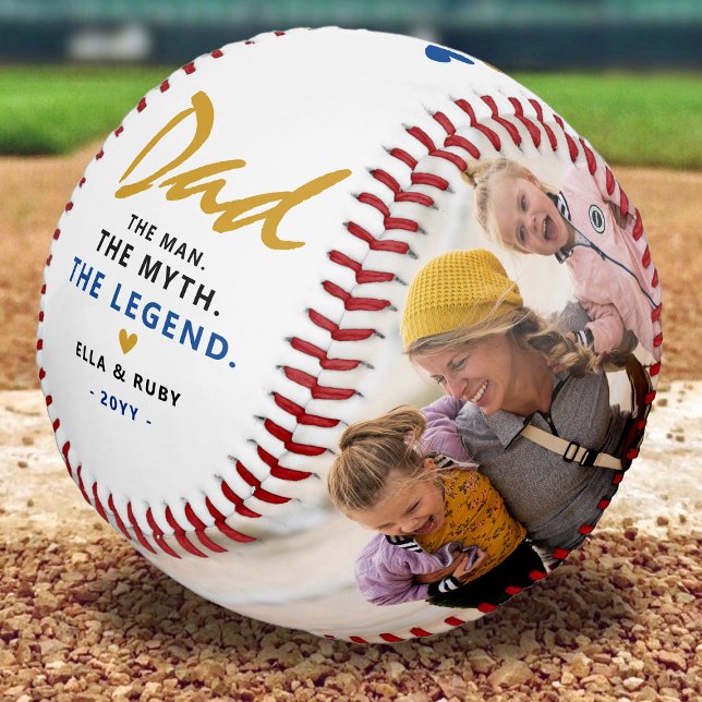 DAD, The Man. The Myth. The Legend 2 x Photo Baseb Baseball (Creator Uploaded)