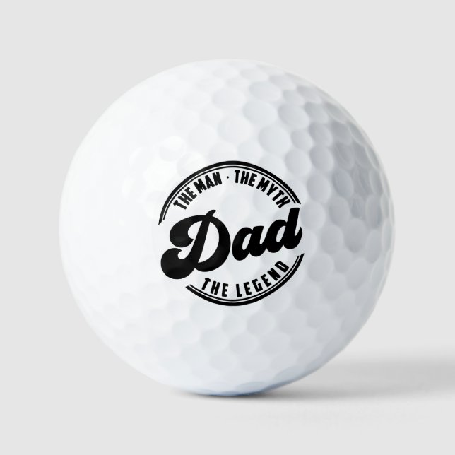 Dad the man the myth the legend pa dad men daddy golf balls (Front)