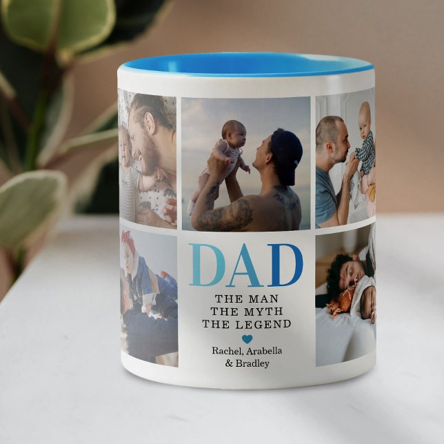 Dad The Man The Myth The Legend Photo Two-Tone Coffee Mug (Creator Uploaded)
