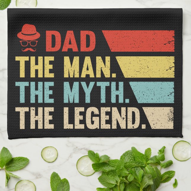 Dad. The Man, The Myth, The Legend. Tea Towel (Folded)