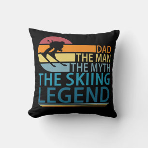 Dad The Man The Myth The Skiing Legend Cushion