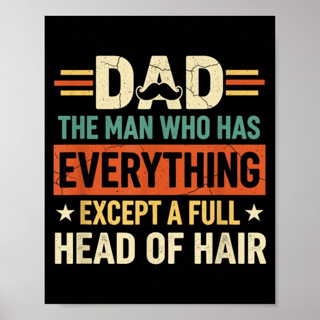 Dad The Man Who Has Everything Except A Full Head  Poster (Front)