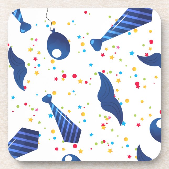 Dad tie blue colour coaster (Front)