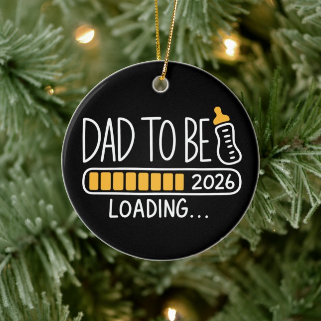 Dad To Be 2026 Promoted to Daddy New Father  Ceramic Ornament (Tree)