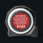 Dad-to-be Pregnancy Reveal to Husband Red Custom 1<br><div class="desc">Surprise your soon-to-be dad with a custom tape measure, a unique way to reveal the joy of pregnancy! Personalised with his name and text of your choice, this special tool combines functionality with sentimentality. Personalise it for an extra touch, making this reveal a cherished keepsake for the years to come....</div>