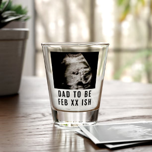 Dad to Be Ultrasound Photo First Father's Day Shot Glass