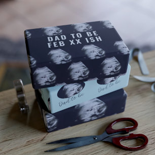 Dad to Be Ultrasound Photo First Father's Day Wrapping Paper Sheet