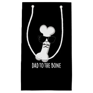 Dad To The Bone Funny Anatomy Pun Dark BG Small Gift Bag