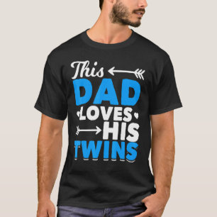 Dad Twin Papa Family Daddy Fathers Day Twin Parent T-Shirt