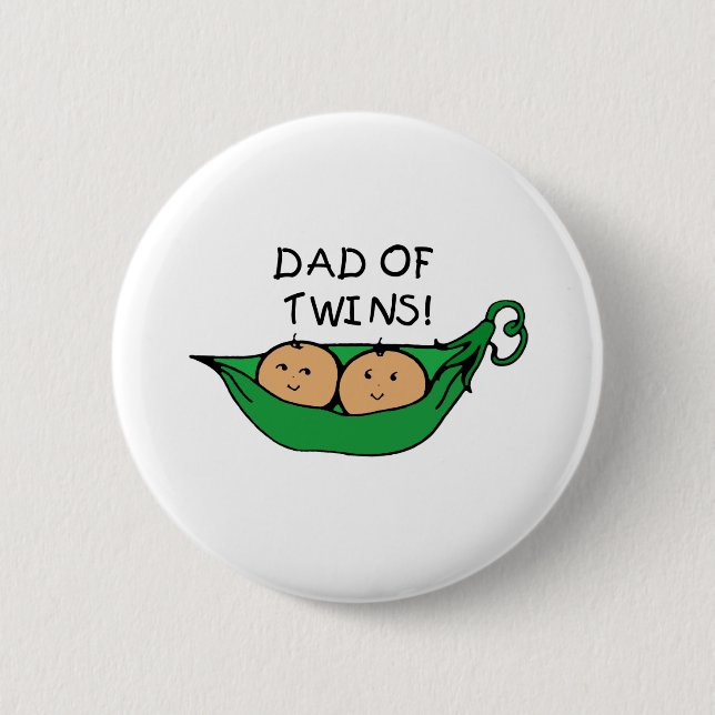 Dad Twin Pod 6 Cm Round Badge (Front)