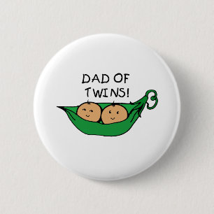 Dad Twin Pod 6 Cm Round Badge
