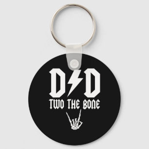 Dad Two The Bone Skeleton Hand Family Birthday Boy Key Ring