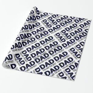 Dad Tyography PrintGlossy Wrapping Paper, 30" x 6' Wrapping Paper