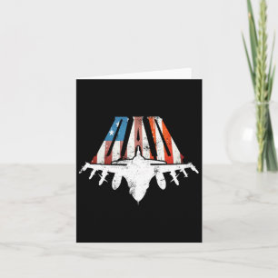Dad Us American Flag Air Fighter Jet Fathers Day 4 Card