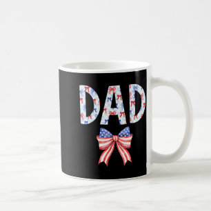 Dad US Flag Bow Birthday 4th of July Family Party Coffee Mug