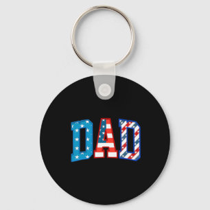 Dad Usa American Flag Freedom Patriotic Happy 4th Key Ring