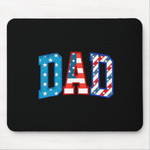 Dad Usa American Flag Freedom Patriotic Happy 4th Mouse Pad