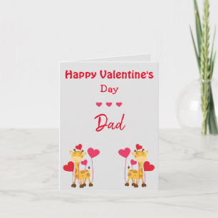 Dad Valentine's Day Giraffe Holiday Card