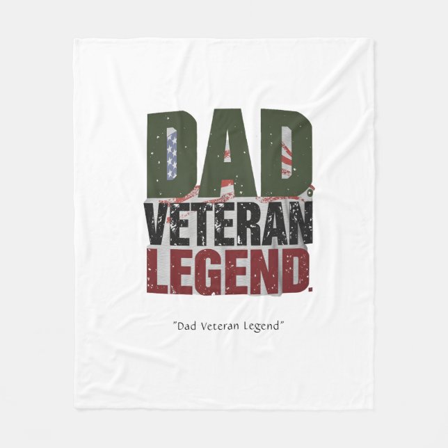 Dad Veteran Legend Blanket – Custom Hero Gift (Front)