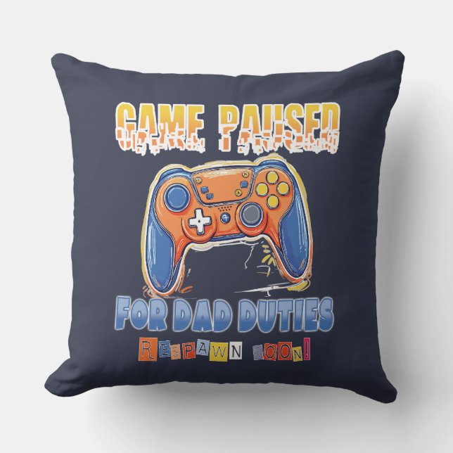 Dad Video Gamer Funny Quote Cushion (Front)